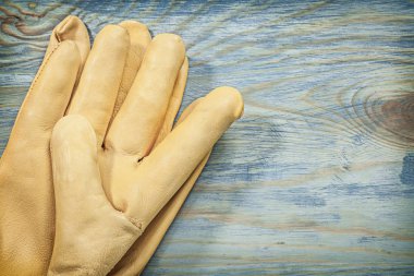 Çift deri sarı koruyucu eldiven