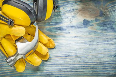 Deri sarı koruyucu eldiven kulak pençe çekiç ahşap manşonları