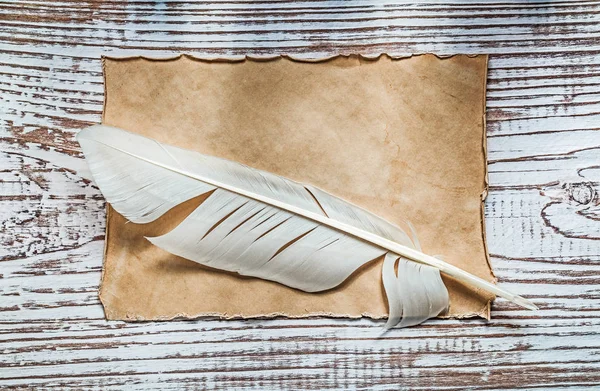 Средневековый лист бумажного шлейфа на старинной деревянной доске — стоковое фото