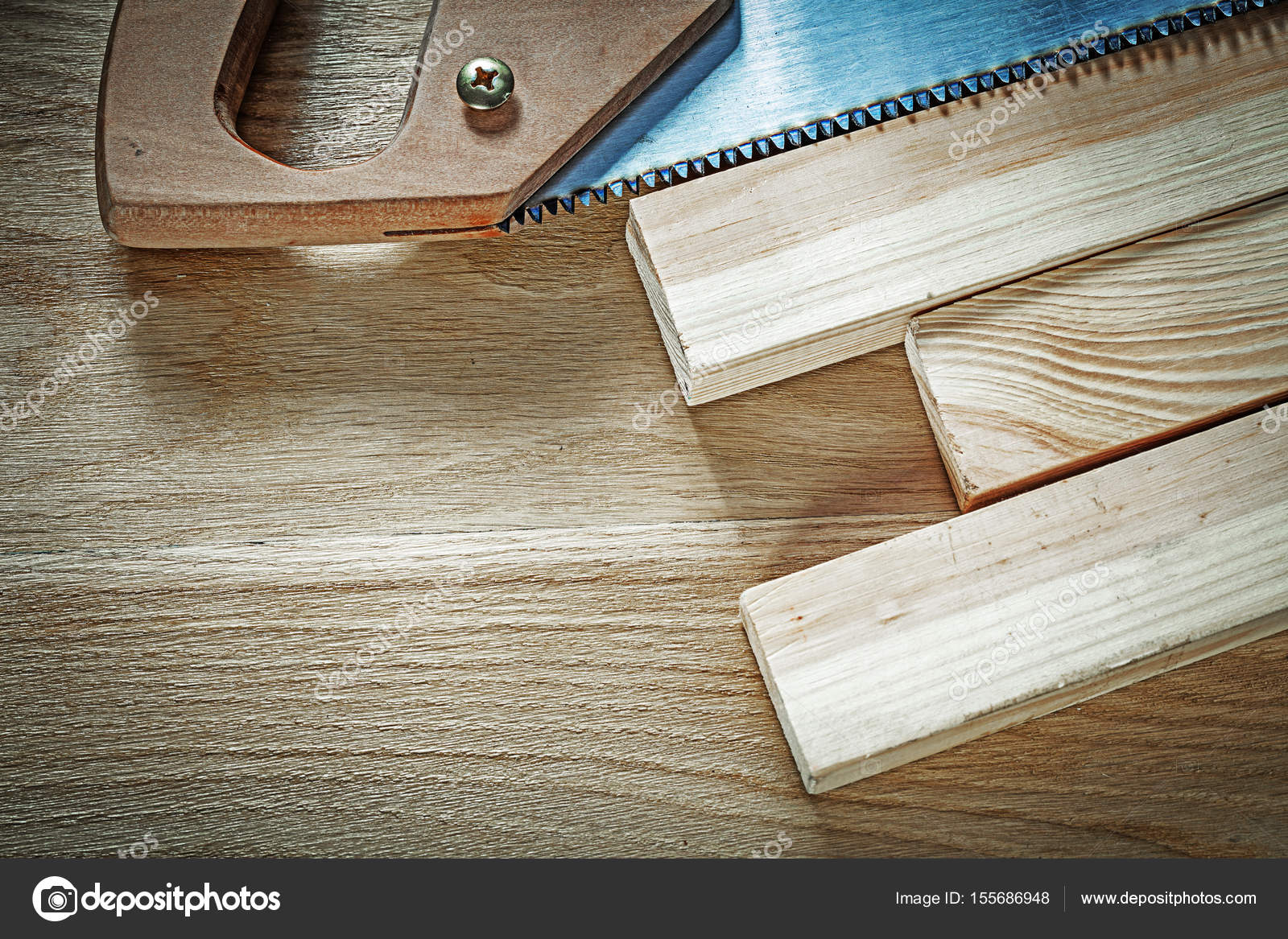 Handsaw Wooden Stud On Wood Board Construction Concept Stock Photo Handsaw Wooden Stud On Wood Board Construction Concept Stock Photo