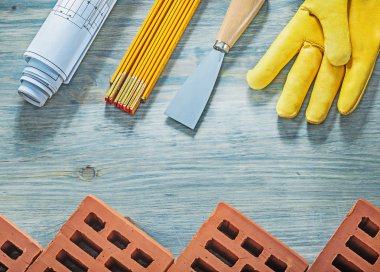 Palet Bıçağı planları kırmızı tuğla Emanet ürün yelpazesine eldiven 