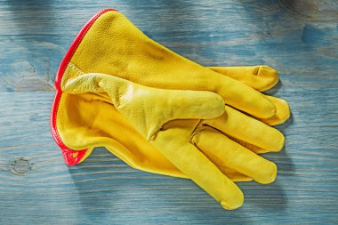 Çift deri koruyucu eldiven ahşap tahta inşaat c