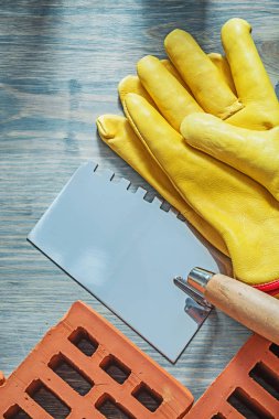 Kırmızı inşaat tuğla deri Emanet eldiven örmek mala