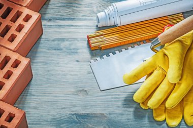 Ahşap metre planları örmek tro kırmızı tuğla Emanet eldiven