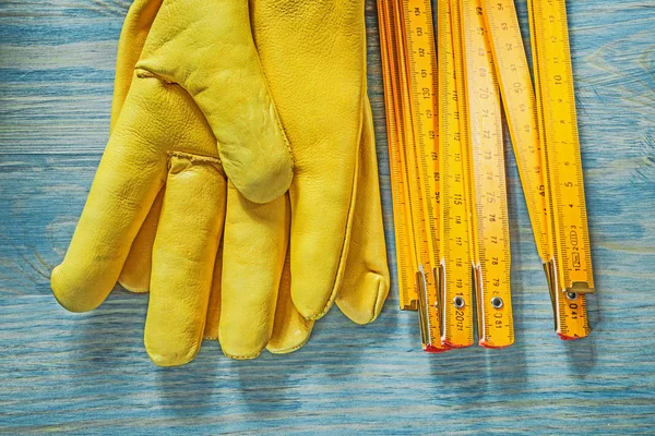 Ahşap ahşap metre deri koruyucu eldiven yapı yönetim kurulu