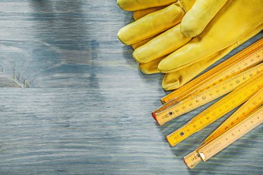 Ahşap ahşap metre koruyucu eldiven inşaat concep kurulu