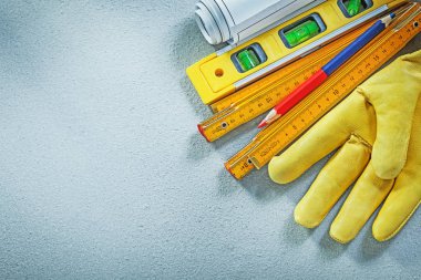 İnşaat ahşap ölçer engineerin deri Emanet eldiven