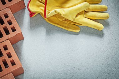 Portakal inşaat tuğla deri Emanet eldiven concr kümesi