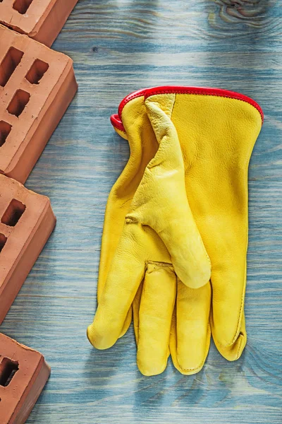 Kırmızı tuğla Emanet eldiven conce Bina ahşap tahta Üstten Görünüm