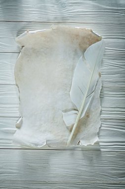 Tüy vintage temiz kağıt levha ahşap tahta dikey görünüm