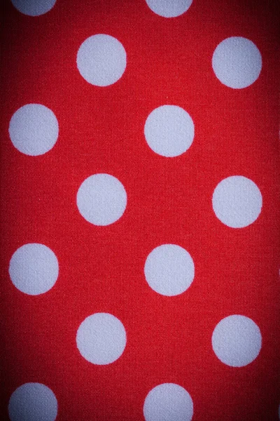 Red polka-dot toalha de mesa vista superior feriados conceito — Fotografia de Stock