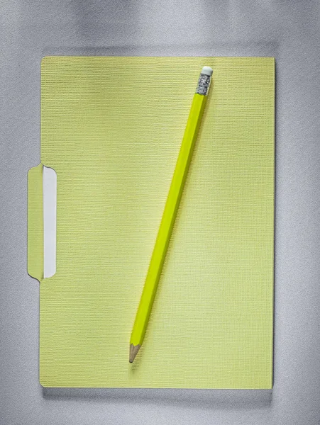 Office folder paper pencil on grey background education concept — Stock Photo, Image