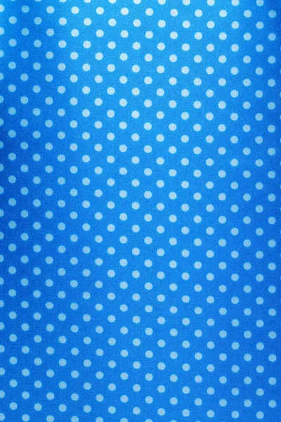 Vista superior azul da toalha de mesa do polka-ponto — Fotografia de Stock