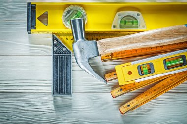 Pençe çekiç ahşap metre inşaat seviyesi deneyin kare beyaz 