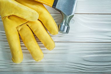 Deri Emanet eldiven pençe çekiç ahşap tahta Üstten Görünüm