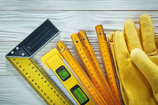 Koruyucu eldiven cetvel inşaat ahşap ölçer h kare