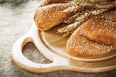 Yönetim Kurulu baget vintage Sivas'tan arka plan buğday kulaklara oyma