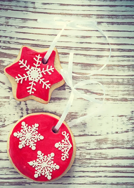 Gingerbread çerezleri vintage ahşap tahta kutlamalar kavramı