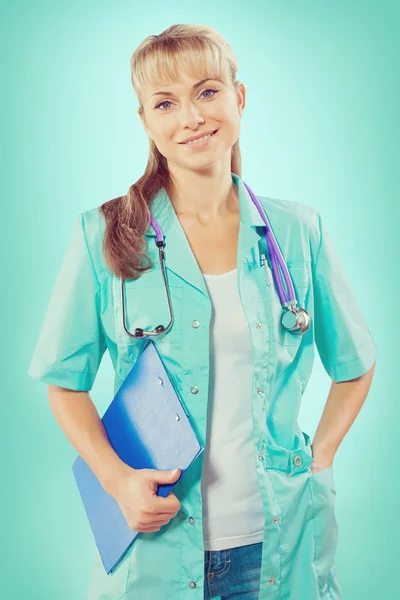 Color stilised medical female doctor — Stock Photo, Image