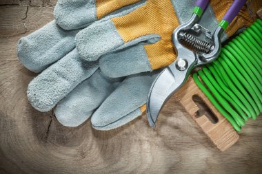 Üzerinde ahşap Bahçe budayıcı Bahçe yumuşak twist kravat koruyucu eldivenler 