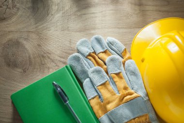 Not-kitap kalem koruyucu eldiven kask yapı