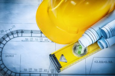 Bina kask inşaat seviyesi planları blueprint