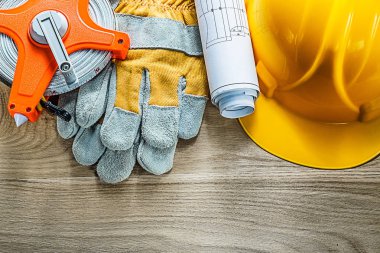 Kask o bina teyp ölçme Emanet eldiven planları haddelenmiş