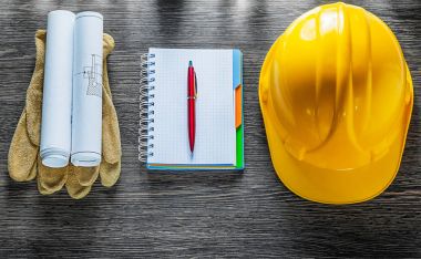 Koruyucu eldiven inşaat planları Emanet kap defter kalem
