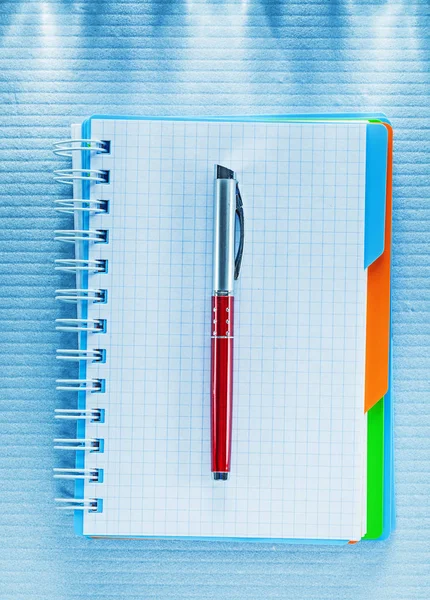 空白のチェック ノート ボールペン ペン — ストック写真