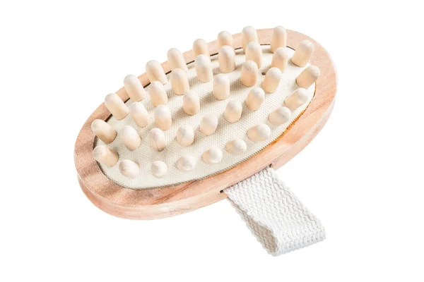 Peeling wooden massager isolated on white — Stock Photo, Image