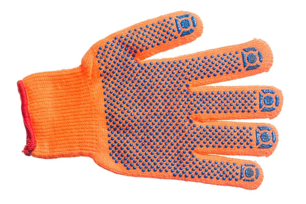 Pomarańczowy bezpieczeństwa rękawic na białym tle — Zdjęcie stockowe