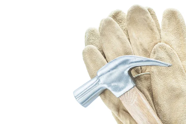 Claw hammer lederen veiligheidshandschoenen geïsoleerd op wit — Stockfoto