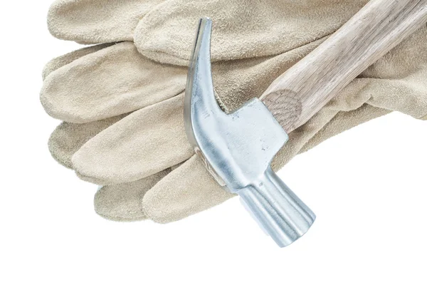 Guantes protectores martillo garra aislados en blanco —  Fotos de Stock