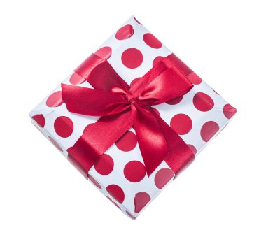 beyaz izole kırmızı hediye kutusu
