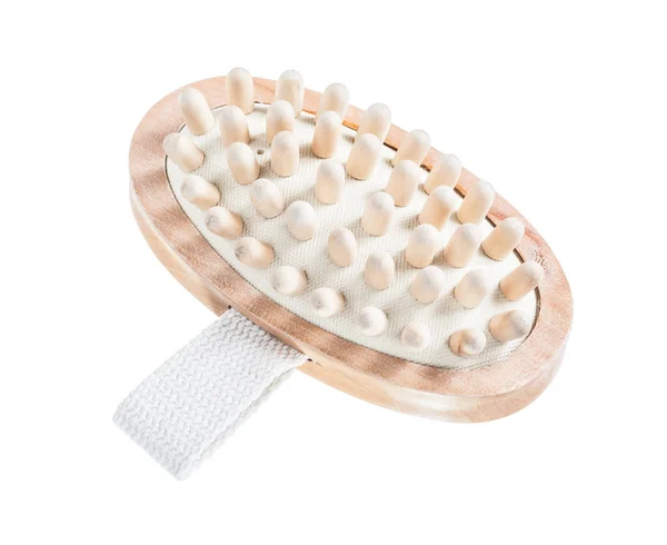Scrubbing wooden massager isolated on white — Stock Photo, Image
