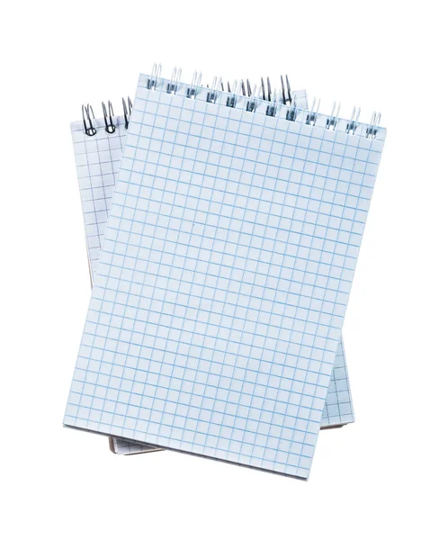 Conjunto de cadernos verificados isolados em branco — Fotografia de Stock
