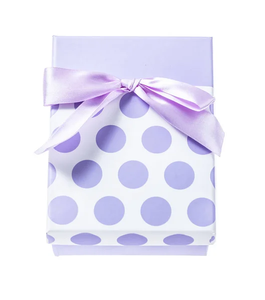 Purple present box isolated on white — Stock Photo, Image