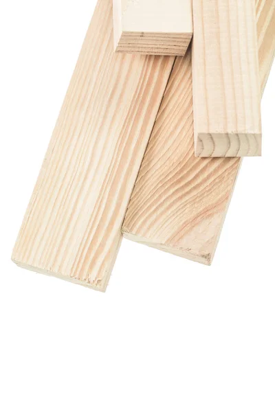 Tábuas de madeira isoladas em branco — Fotografia de Stock