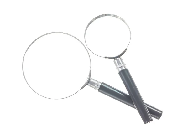 Set of magnifiers isolated on white — Stock Photo, Image