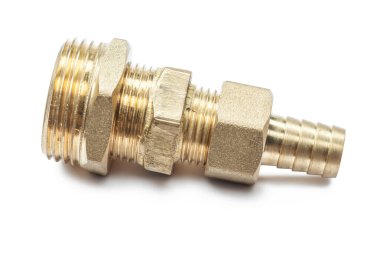 Büyük pirinç tesisatçı tesisatçı boru beyaz üzerine izole