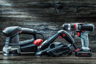 elektrikli el aletleri ahşap zımpara makinesi ve kablosuz matkap yörüngesindeler 