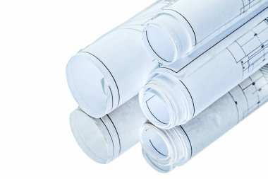 Çok yakın plan üç rulo Ayna üzerinde ayrı planlar
