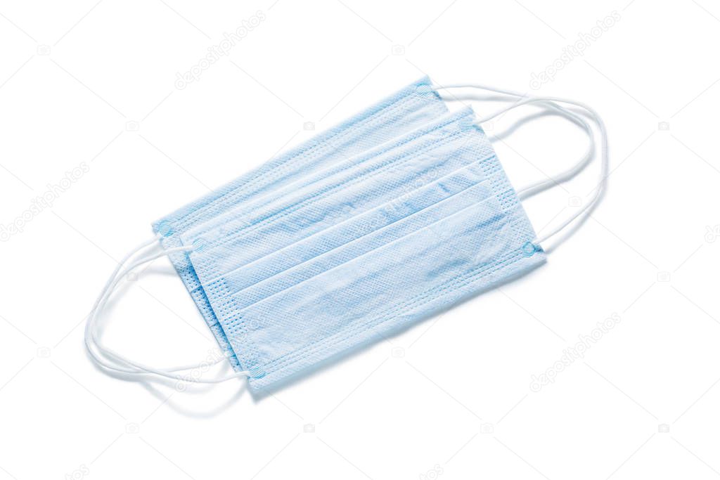 disposable blue sterile flu mask isolated medical tools