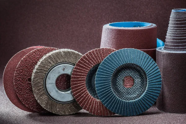 abrasive tools set of flap wheels and rolled sandpaper