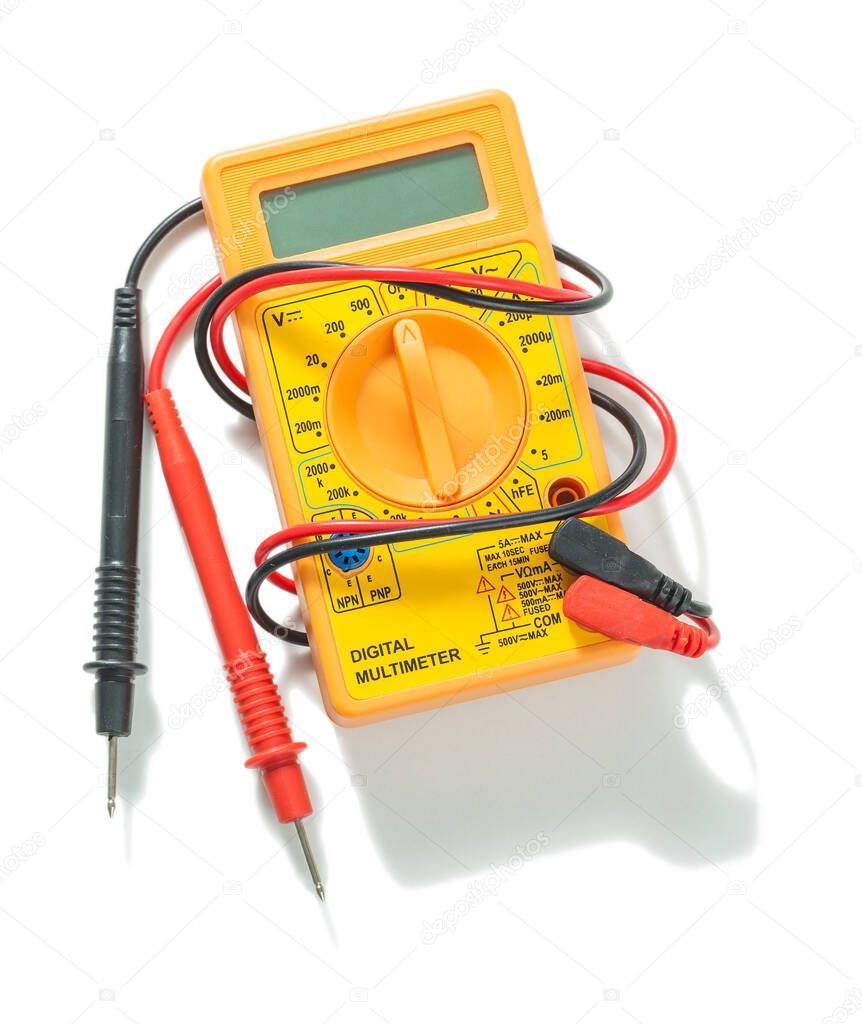 digital multimeter tester electrica tools isolated on white