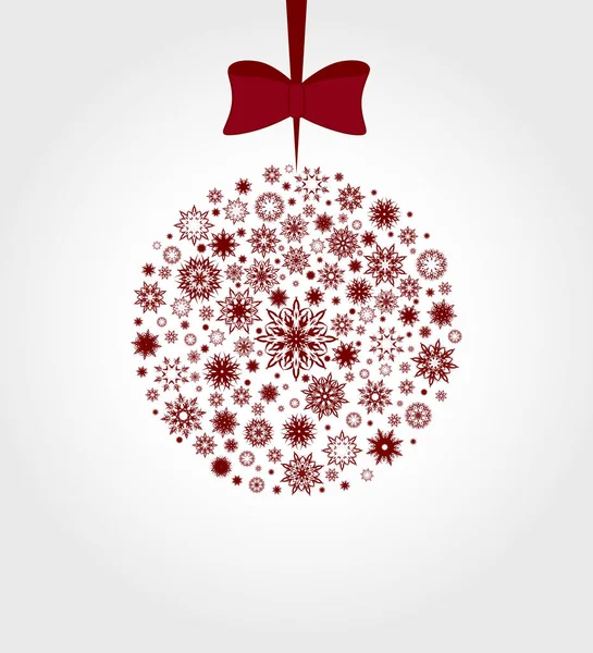 Εικονογράφηση Διάνυσμα Μιας Χριστουγεννιάτικης Μπάλας Νιφάδες Χιονιού Στο Παρασκήνιο — Διανυσματικό Αρχείο