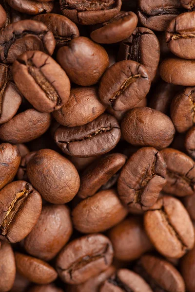 Kávová zrna makro jako pozadí — Stock fotografie