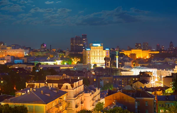 Skyline of Kiev in moonlight — Stock Photo, Image