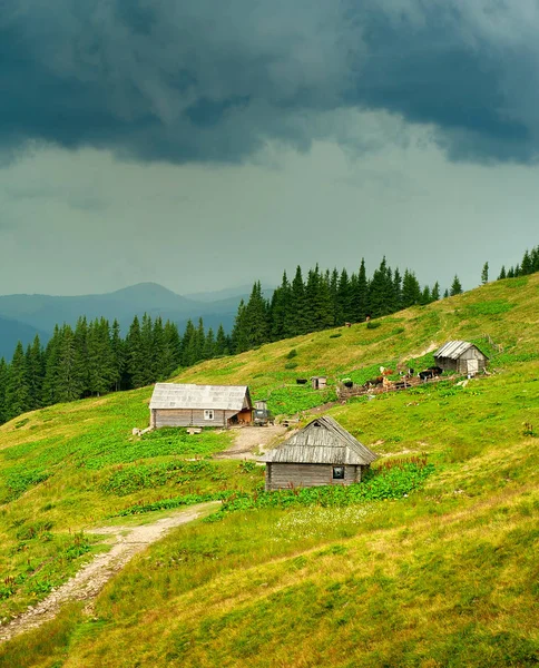 Farm on top of mountain — Stock Photo, Image