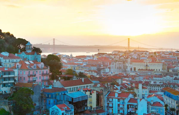 Skyline van de binnenstad van Lissabon — Stockfoto